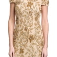 thumbnail image 3 of Adrianna Papell womens  Off-Shoulder Floral Beaded Godet Gown, 10, Gold, 3 of 4