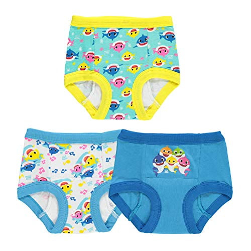 Baby Shark baby boys Potty Pant Multipacks Training Underwear, Shark Blue  3pk, 3T US