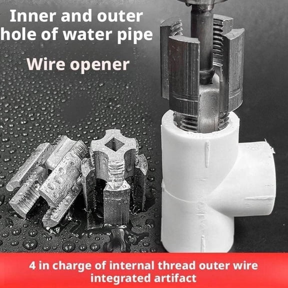 2-Pack Integrated Internal & External Pipe Threading Tool for 1/2" PVC Pipe, Electric Drill Compatible Pipe Threader Kit
