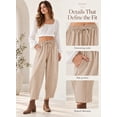 thumbnail image 3 of Eytino Women's Summer High Waisted Baggy Pants Casual Ankle Length Trouser Slacks with Pockets Black L, 3 of 9