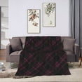 thumbnail image 3 of Black Pink Plaid Background Throw Blanket,Super Soft Anti-Pilling Flannel Bed Blankets, 80"x60", 3 of 8