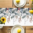 thumbnail image 4 of Burlap Table Runner 70 Inches Long, Vintage Country Flowers Non-Slip Kitchen Table Runners for Dining Room Everyday Use Party Table Decorations Retro Classic Floral Leaves, 4 of 9