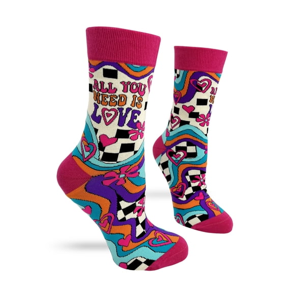 All You Need Is Love Novelty Crew Socks for Women