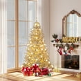 thumbnail image 2 of Patiojoy 6 FT Snow-flocked Artificial Christmas Tree Pre-lit Hinged Xmas Tree with 51 Sphere Lights, 2 of 9
