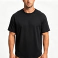 thumbnail image 5 of Oversized T Shirts for Men Vintage Basic Tees Loose Fit Crewneck Breathable Shirts Workout Cotton Tshirt Tops Black, 5 of 6