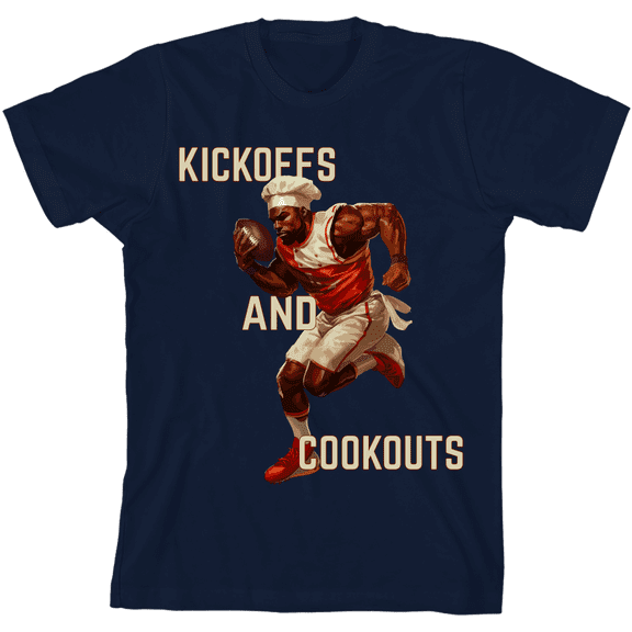 Go Sports! But Where's the Food? Youth Navy Blue Crew Neck Short Sleeve Tee-Medium