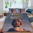 thumbnail image 2 of El Rey de Reyes Conjunto de sábanas temático, trío de piezas, cómodo y amigable con la piel, diseño único, regalo de decoración para el hogar para familiares, amigos y fans,173cm *218cm, 2 of 6