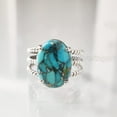 thumbnail image 4 of Natural Blue Copper Turquoise Ring, Turquoise Ring, December Birthstone, 3 Twisted Band, 925 Sterling Silver, Womens Ring, Christmas, Thanksgiving, Handmade, Statement Jewelry, Natural Turquoise Ring, 4 of 7