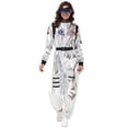 thumbnail image 2 of XIAONU Women Metallic Astronaut Patched Belted Jumpsuit Space Themed, 2 of 4