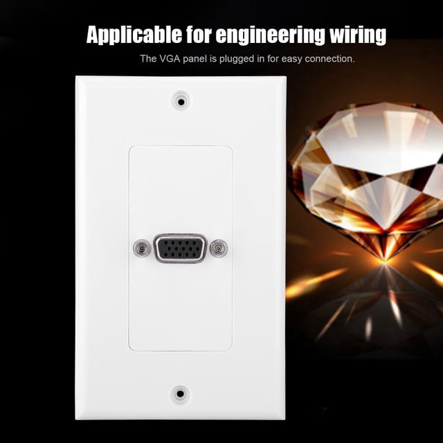 Wall Mount Panel for VGA HD USB Connector with Flame Retardant ABS Material 2 Panels 4 Screws Included for Engineering Wiring Easy Installation