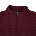 thumbnail image 4 of WREESH Men's Zip Henley Shirts Slim Short Sleeved Casual Sports Solid Color Tops Wine, 4 of 9