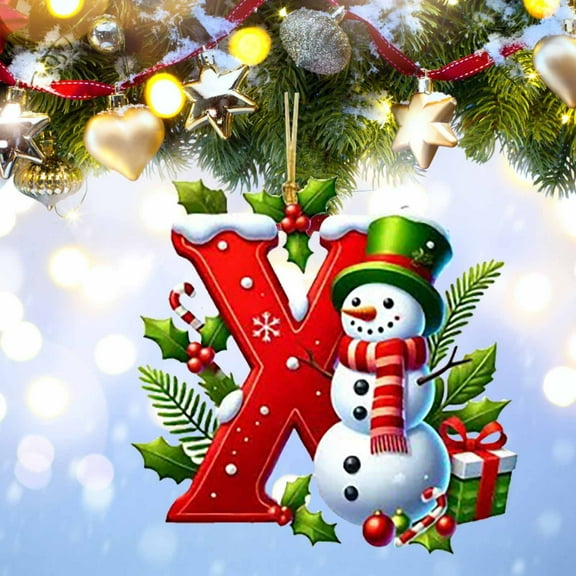 YgkuHd Christmas Initial Ornaments, 26 Letters Christmas Tree Decoration Pendant Christmas Tree Ornaments DIY Christmas Ornaments Christmas Decoration Xmas Tree Hanging Decor Christmas Gifts