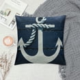 thumbnail image 2 of Nawypu  Outdoor Patio Decorative Lumbar Pillow Cover Only Weather Water Resistant Canvas Nautical Navy Blue Anchor, 2 of 5