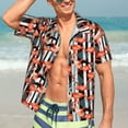 thumbnail image 5 of Lsque Cool Flamingo pattern Hawaiian Shirt for Men, Unisex Summer Beach Casual Short Sleeve Button Down Shirts-Large, 5 of 9