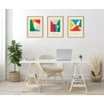 thumbnail image 6 of Kate and Laurel Sylvie Bright Modern Colorful Abstract Series Framed Canvas Wall Art Set by Amber Vittoria, 3 Piece Set Natural, Modern Geometric Three-Piece Wall Art Set, 6 of 6