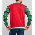 thumbnail image 2 of Suéter navideño feo para hombre Tipsy Elves rojo y verde talla pequeña, 2 of 6