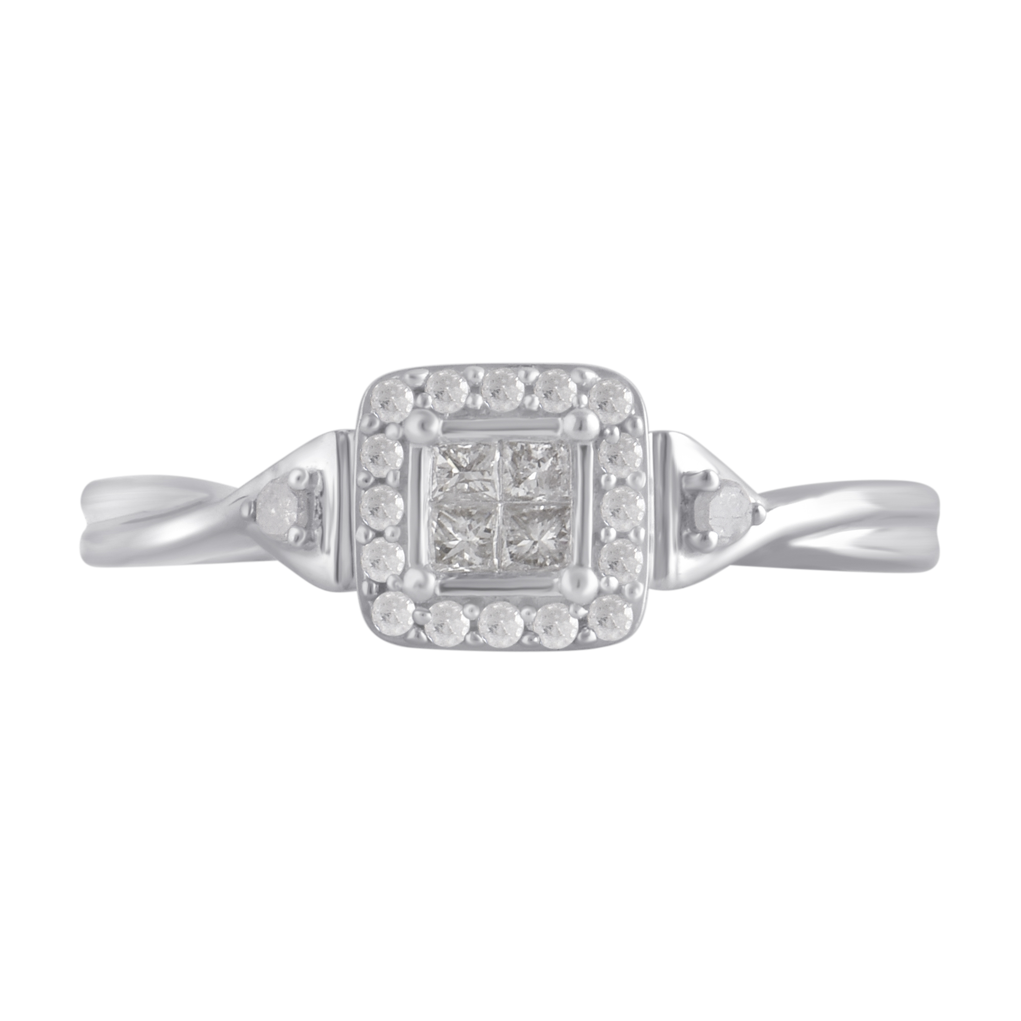1/4 Carat T.w Princess Diamond Square Fr