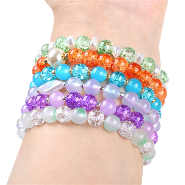 Bracelet En Cristal - 25 Perles De 8mm Et 6mm - Fabrication Française - Neuf