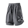thumbnail image 4 of Men's Quick Dry Cargo Shorts Elastic Drawstring Waist with Multi-Pockets,Fashion Casual Lightweight Summer Shorts Gray XL, 4 of 8