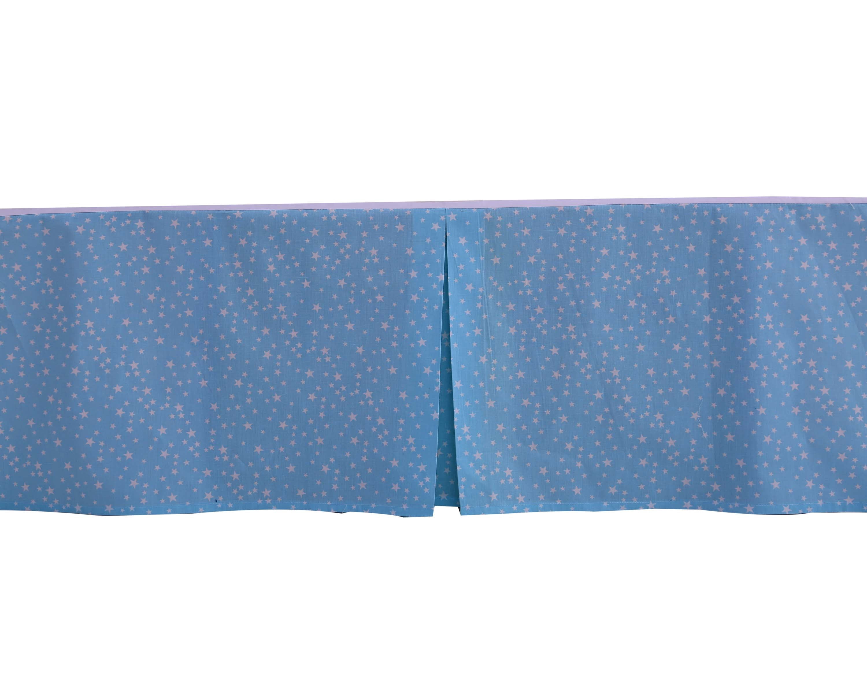Bacati - Crib or Toddler Bed Skirt or Dust Ruffle 100% Cotton Percale, Airspace, Aqua/Red/Orange/Green/Navy