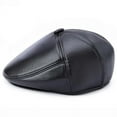 thumbnail image 5 of SikaFu High Quality Leather Beret Cap Men Autumn Winter Hats for Men Elder Man Warm Dad Hats with Earflap Flat Newsboy Cap Beret, 5 of 6