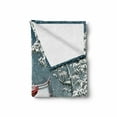 thumbnail image 2 of Winter Soft Flannel Fleece Throw Blanket, Japanese Folk Building Under Snow Snowflakes, Cozy Plush for Indoor and Outdoor Use, 50" x 70", Pink Blue Grey, by Ambesonne, 2 of 6