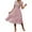 Pink, variant on GEWSEY Women's Summer Boho Floral Midi Dresses 2025 Casual Short Sleeve Square Neck Flowy Beach Vacation Long Dress Orange, L
