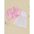 thumbnail image 4 of Kmbangi Ensemble d'Été 2 Pcs pour Fille, Robe Cami à Imprimé Floral + Hauts à Manches Longues avec Nœud 6M-4Y, 4 of 9