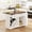 White, variant on Black Rattan Rolling Kitchen Island – Drop Leaf Table with Tilt-Out Trash Cabinet, 2 Doors, 2 Drawers, Spice Rack, 53.1" Wide Kitchen Cart