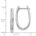 thumbnail image 2 of 14k White Gold Diamond Oval Hinged Hoop Earrings EM5371, 2 of 2