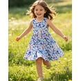 thumbnail image 3 of Aideaone Toddler Girls Dresses Sleeveless Tiered Sundress Kids Cute Print Twirly Swing Summer Dress Casual Sun Dress for Little Girls 4-7T, 3 of 7