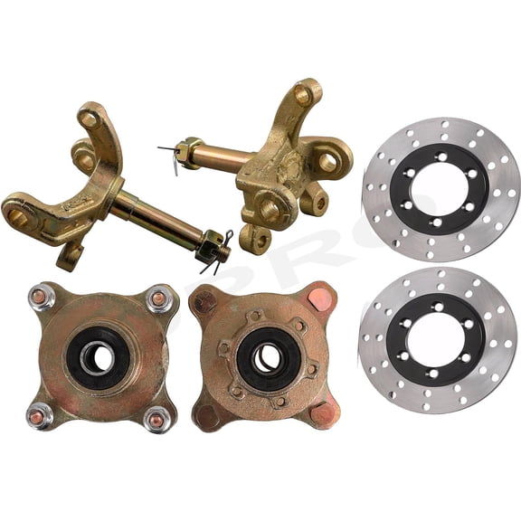 4 Stud Front Wheel Rim Hub Steering Knuckle Spindle Brake Disc Rotors for Go Kart ATV Quad Buggy Mini Bike 4 Wheelers Taotao Coolster 110cc 125cc 150cc 200cc 250cc