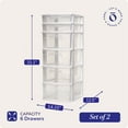 thumbnail image 4 of Homz Plastic 6 Clear Drawer Medium Home Storage Container Tower (2 Pack), 4 of 11