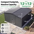 thumbnail image 5 of AECOJOY 12' x 12' Outdoor Storage Shed with Lockable Door Patio Metal Garden Storage Building in Dark Gray for Outside, 5 of 6