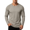 thumbnail image 7 of Mens Shirts Long Sleeve Crew Neck Solid Color Big and Tall Pullover Tops Men's Undershirt Winter Casual Outdoor Sport Base Shirts, 7 of 7