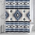 thumbnail image 3 of Blue Southwestern Shower Curtain for Bathroom Decor, Native Aztec Ethnic Style Geometric Waterproof Fabric Shower Curtain, 72"x78" Set with 12 Hooks, 3 of 9