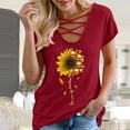 thumbnail image 2 of Fridja T-Shirt à Manches Courtes à Imprimé Floral Décontracté pour Femme Womens, 2 of 8