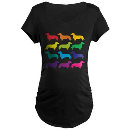 

CafePress - Rainbow Dachshunds - Maternity Dark T-Shirt
