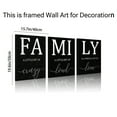 thumbnail image 6 of 3 Pcs/set Black Family Quote Art Canvas Printed Poster, Suitable for Living Room Bedroom Bathroom Corridor Kitchen Wall Decoration, Frameless, 6 of 9