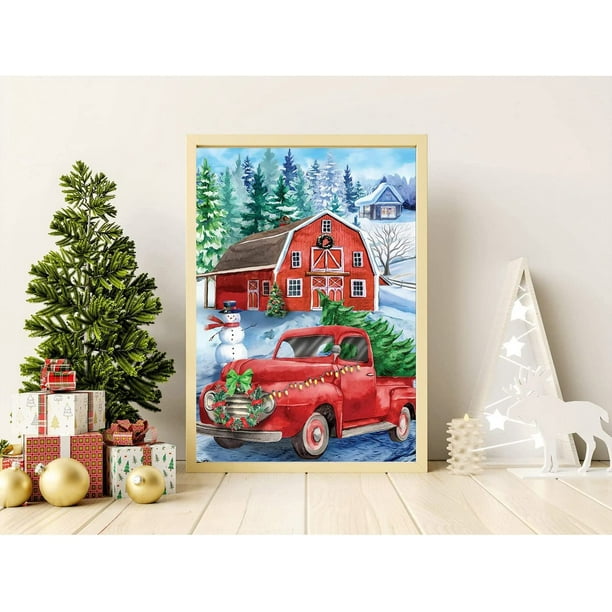  AB Diamond Painting Kits For Adults Truck Christmas Diamond  Painting Full Round Drill Diamond Art 5D DIY Home Wall Decor Gift 12x16 Inch