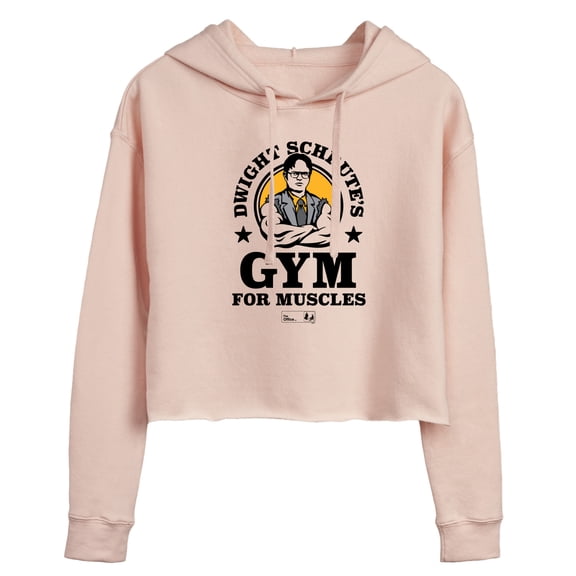 The Office - Dwight Schrutes Gym - Juniors Cropped Pullover Hoodie
