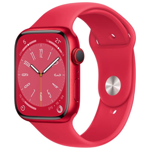 Boîte Ouverte - Apple Watch Série 8 (GPS + Cellulaire) 45mm (Produit) Boîtier en Aluminium Rouge avec Bande de Sport (Produit) Rouge - Moyen/grand