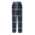 thumbnail image 5 of Fabrcox Flannel Man Pajama Pants Wide Leg Drawstring Pj Bottoms with Pockets Casual Baggy Loose Plaid Pj Pants Navy L, 5 of 5