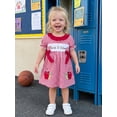 thumbnail image 4 of Cjfdfy Kids Toddler Baby Girls Back to School Dress Pre Kindergarten Outfits Bbay Girls First Day of School Outfit Apple Embroidery Cute Bow Short Sleeve Plaid Dress Toddler Summer Fall Dress, 4 of 9