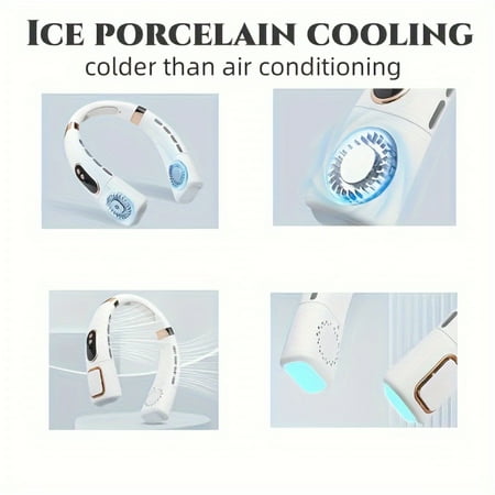 

ZHXJYKJ High-Velocity Portable Mini Wearable Neck Fan - Silent Charging Rechargeable Lithium Battery - Perfect for Indoor and Outdoor Use Lazy Summer Cooling Kitchen - 1pc
