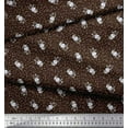 thumbnail image 3 of Soimoi Brown Cotton Voile Fabric Artistic Flower & Dots Print Fabric by Yard 42 Inch Wide, 3 of 3
