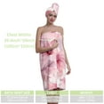 thumbnail image 4 of Colevkie 2 Pieces Women's Bath Wrap Set Shower Skirt & Hair Drying Cap Printed Florals Pattern for Home Use Bathroom Sauna Beach Soft Adjustable Portable, 4 of 8