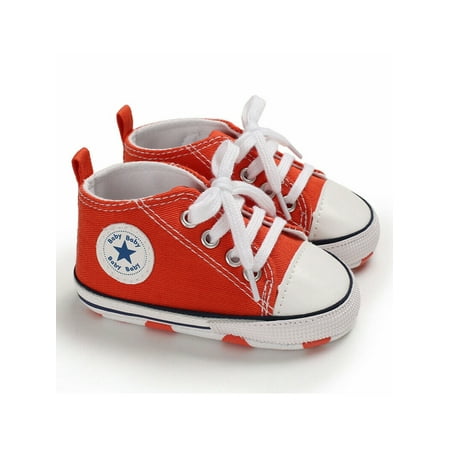 

Hirigin Newborn Kids Canvas Sneakers Baby Boy Soft Sole Crib Shoes 0-12Months