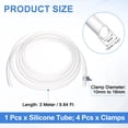 thumbnail image 2 of Silicone Tubing, 0.35" ID. 0.51" OD. 9.84 ft Length Tube with Clamps, Clear, 2 of 6