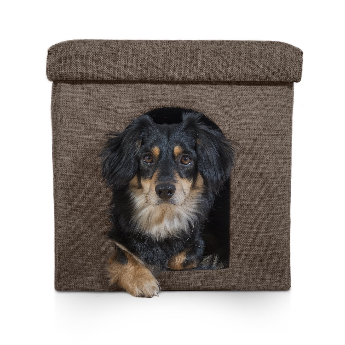 FurHaven Pet Products Small Pet House Footstool for Dogs & Cats - Coconut Brown
